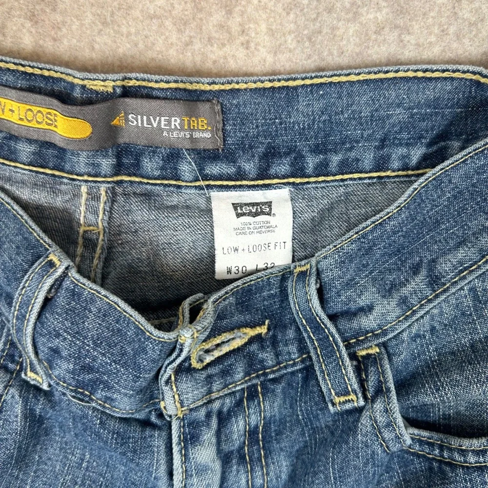 Levi's SilverTab‎ Shorts Mens W30 Blue Low Loose Raw Cut Off Denim 90s Skater